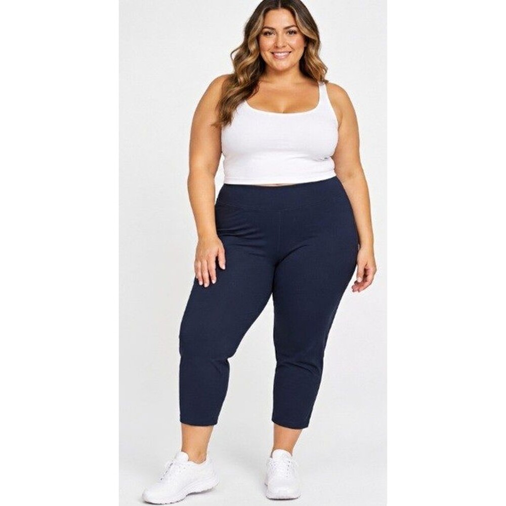 Old Navy High Rise Capri Leggings Women’s Plus 3X Solid Navy Stretch Elastic